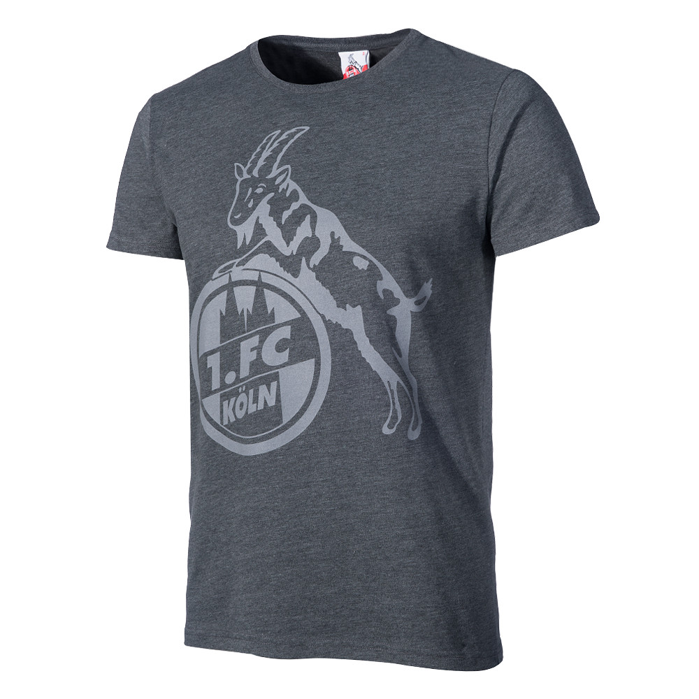 1. FC Köln T-Shirt grau mit Logo / Hauptstr. (Größe S)